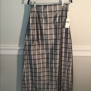 NWT Kay Unger Full Length Raw Silk Skirt